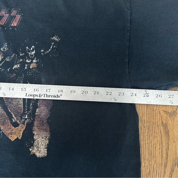 Vintage 1990’S KISS Destroyer Cropped Band Tee Rock Shirt 2XL Jerzees HiDensi-T - Picture 8 of 10